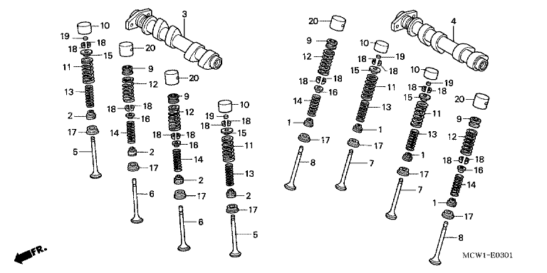 CAMSHAFT/VALVE (REAR)