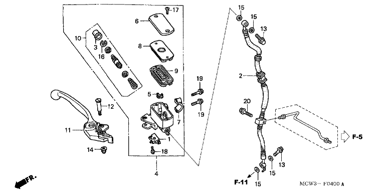 FR. BRAKE MASTER CYLINDER (VFR800)
