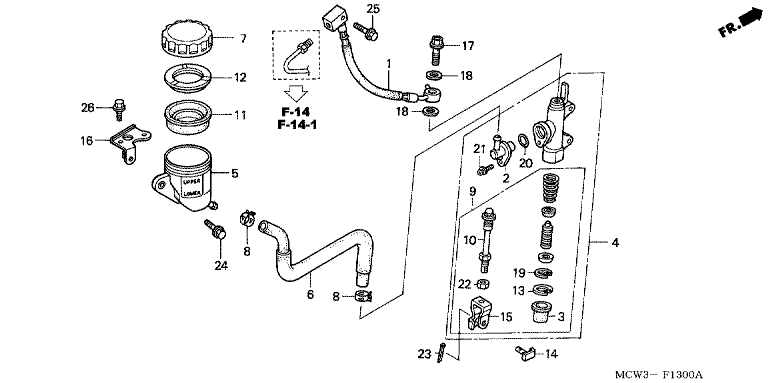 RR. BRAKE MASTER CYLINDER