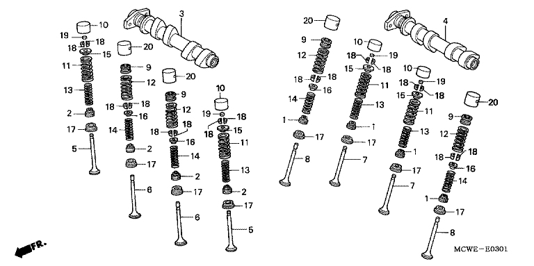 CAMSHAFT/VALVE (REAR)