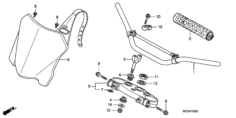HANDLE BAR/TOP BRIDGE (CRF450R8)