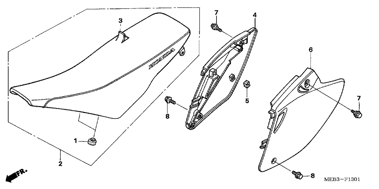 SEAT/SIDE COVER (CRF450R5,6,7,8)