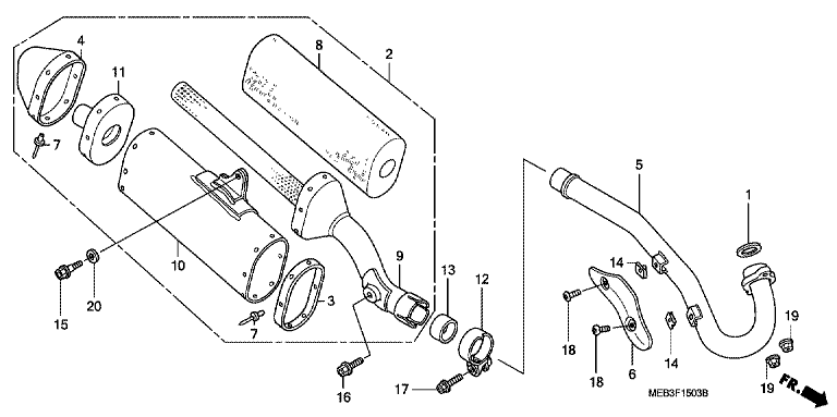EXHAUST MUFFLER (CRF450R3-ED/U)