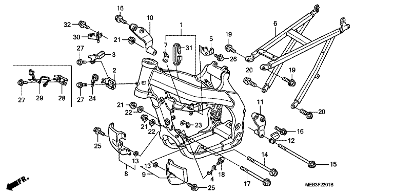 FRAME BODY (CRF450R5,6,7,8)