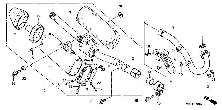 EXHAUST MUFFLER (CRF450R'07,'08)