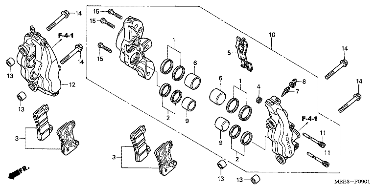 FRONT BRAKE CALIPER (CBR600RR5/6)