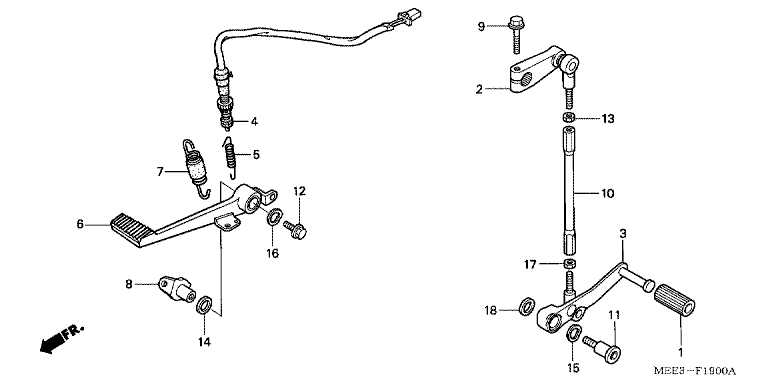BRAKE PEDAL/CHANGE PEDAL