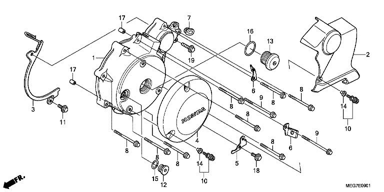 LEFT CRANKCASE COVER (VT750S)