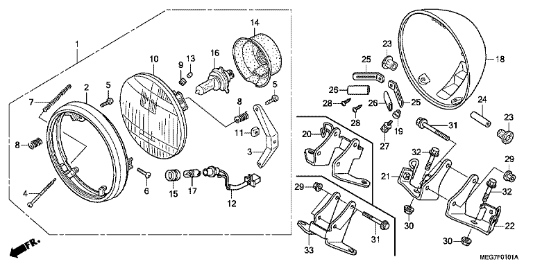 HEADLIGHT (VT750C2B-ED/C2S/S)