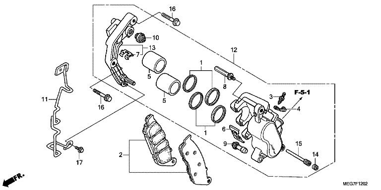 FRONT BRAKE CALIPER (VT750S)