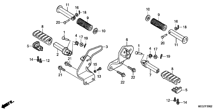 FOOTPEG/FOOTREST (VT750S)