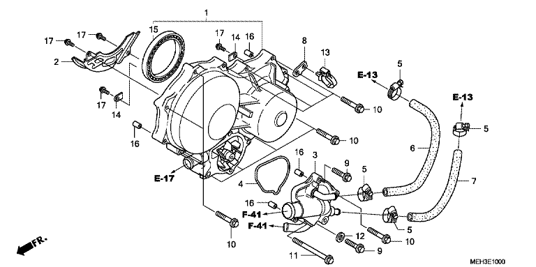 LEFT CRANKCASE COVER/WATER PUMP
