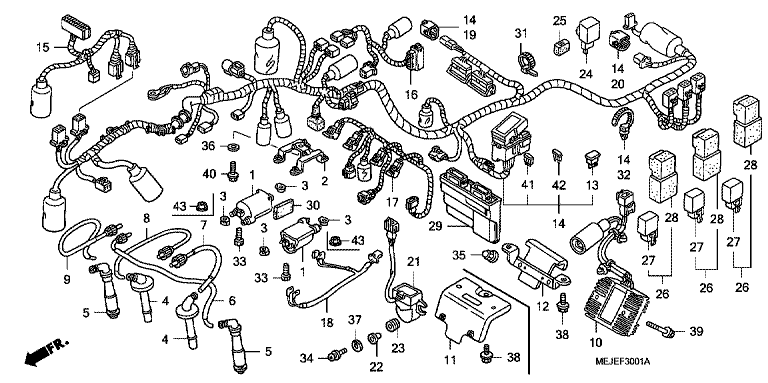WIRE HARNESS/IGNITION COIL (CB1300S/SA)