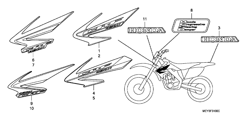 DECAL (CRF450X5,6,7,8)