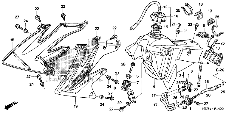 FUEL TANK (CRF450X'05,'06,'07)