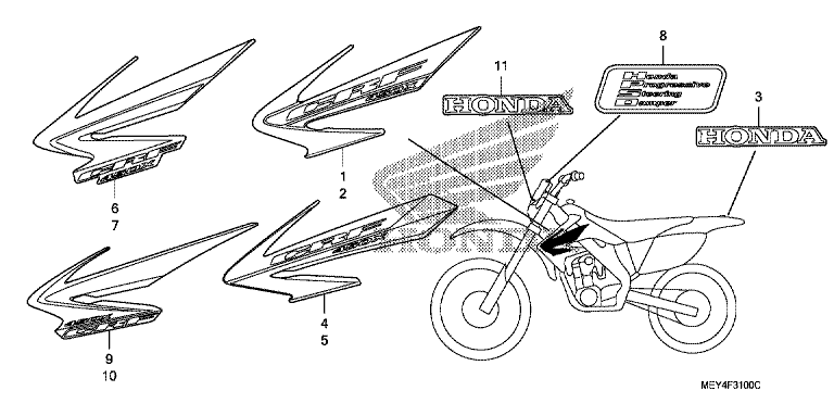 DECAL (CRF450X'05,'06,'07,'08)