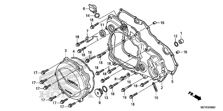 R. CRANKCASE COVER