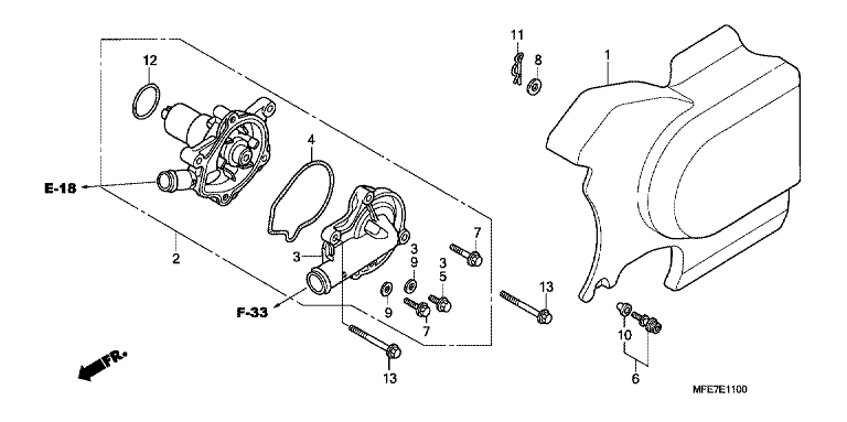 WATER PUMP/LEFT REAR COVER