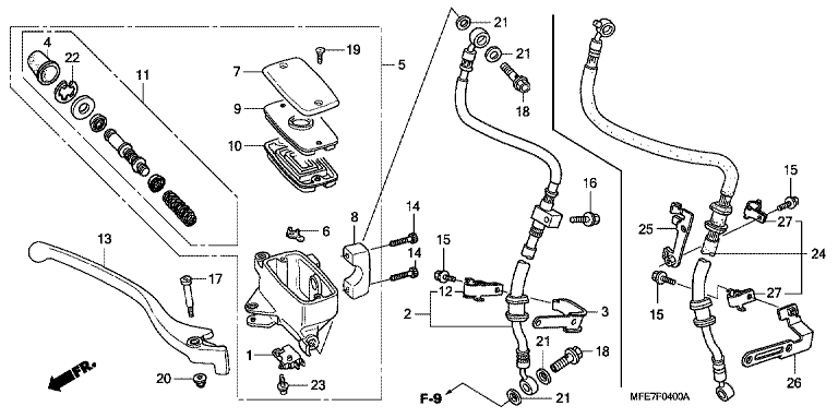 FR. BRAKE MASTER CYLINDER (VT750C2/C2F/C2B)