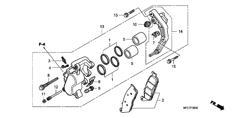 FRONT BRAKE CALIPER (VT750C2/C2F/C2B)