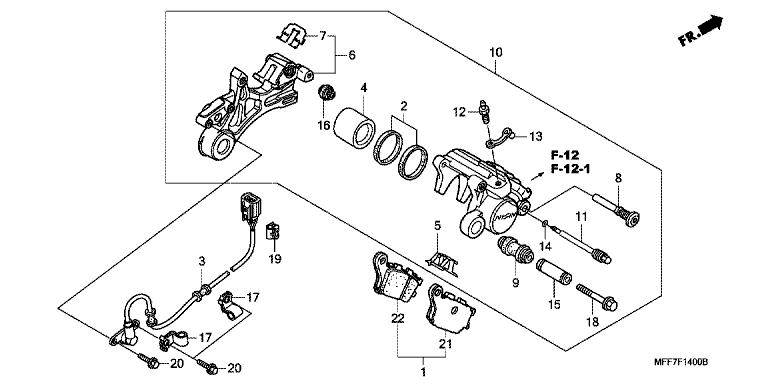 REAR BRAKE CALIPER/SPEED SENSOR