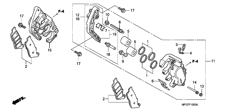 FRONT BRAKE CALIPER (CB600F/F3)