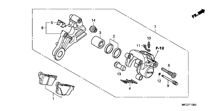 REAR BRAKE CALIPER (CB600F/F3)