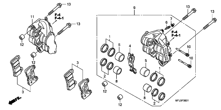 FRONT BRAKE CALIPER (CBR600RR9,A,B/RA9,A,B)