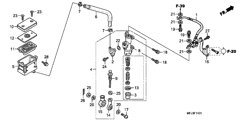 RR. BRAKE MASTER CYLINDER (CBR600RA)