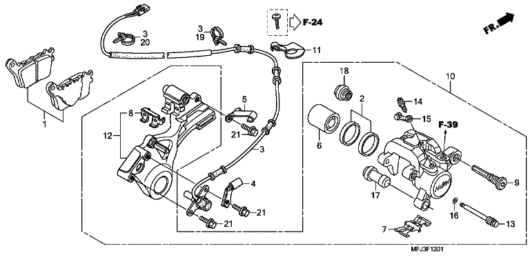REAR BRAKE CALIPER (CBR600RA)