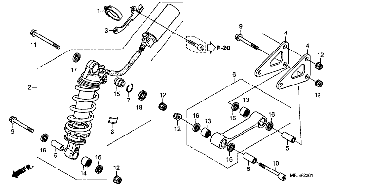 REAR SUSPENSION (CBR600RA)