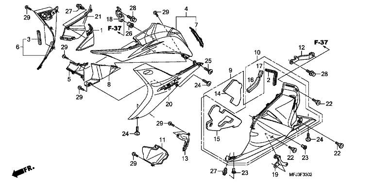 LOWER COWL (L.) (CBR600RR9,A,B/RA9,A,B)