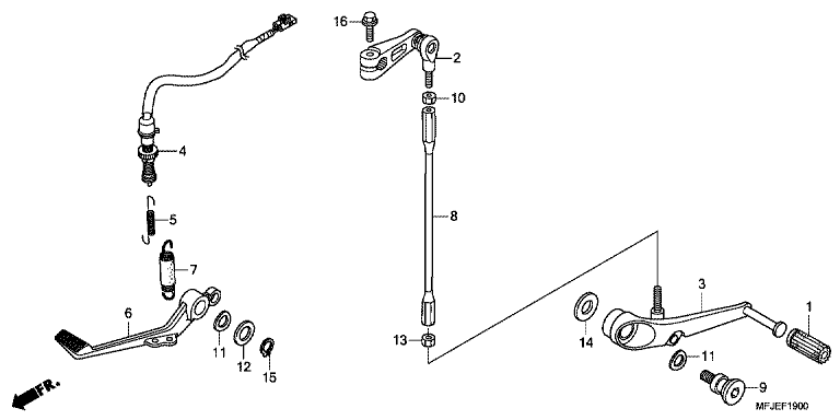 BRAKE PEDAL/CHANGE PEDAL