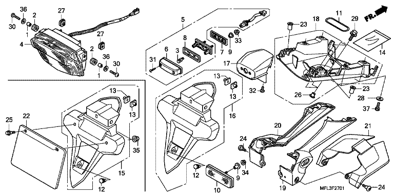 TAILLIGHT (CBR1000RRA,B/RAA,B)