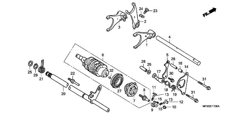 GEARSHIFT DRUM/GEARSHIFTFORK