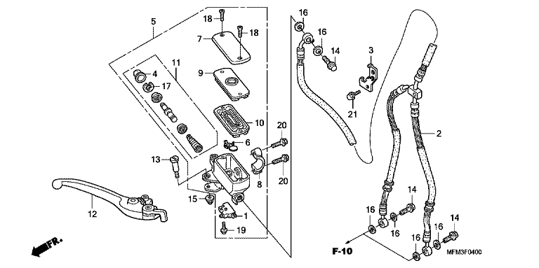 FR. BRAKE MASTER CYLINDER (CB400)