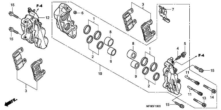 FRONT BRAKE CALIPER (CB400)