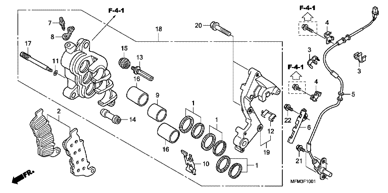R. FRONT BRAKE CALIPER (CB400A/CB400SA)