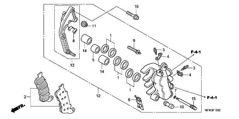 L. FRONT BRAKE CALIPER (CB400A/CB400SA)