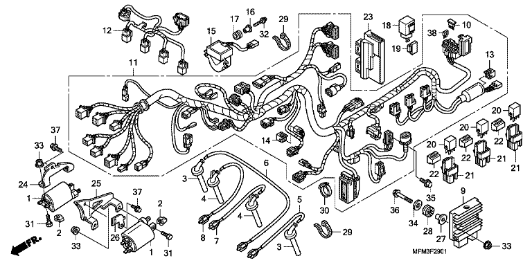 WIRE HARNESS (CB400A/CB400SA)