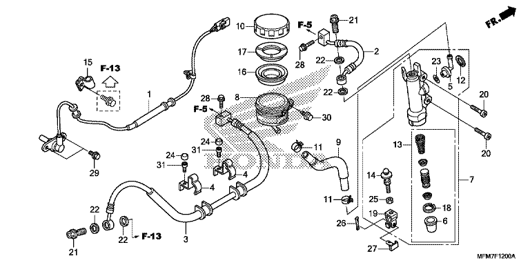 REAR BRAKE MASTER CYLINDER (CB400AE,F)