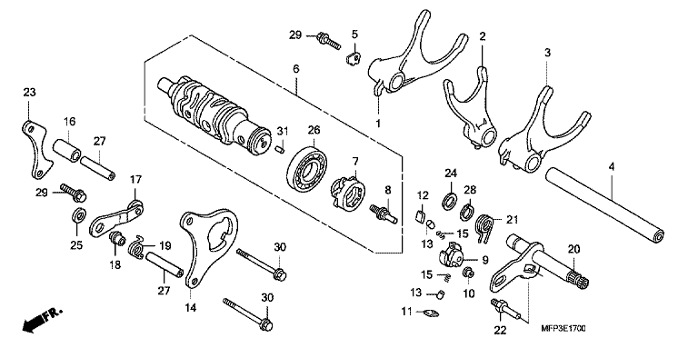 GEARSHIFT DRUM/GEARSHIFTFORK
