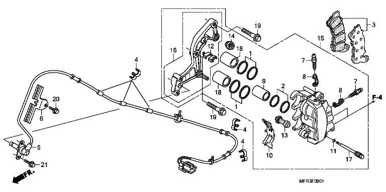 FRONT BRAKE CALIPER (VT1300CXA)