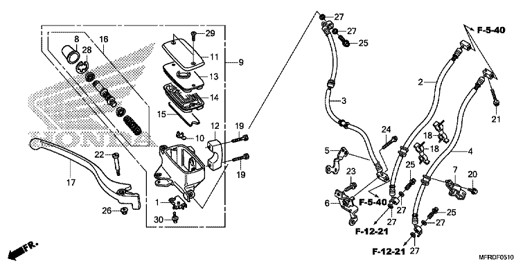 FRONT BRAKE MASTER CYLINDER (VT1300CXA)