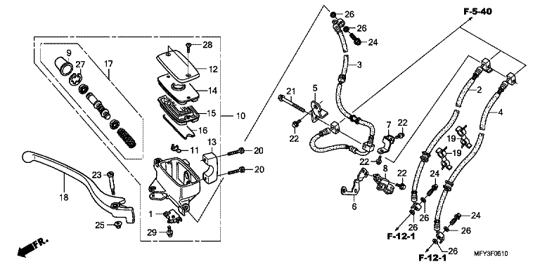 FRONT BRAKE MASTER CYLINDER (ABS)