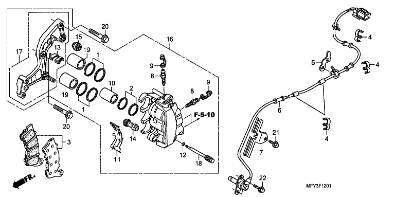 FRONT BRAKE CALIPER (ABS)