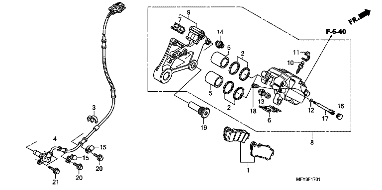 REAR BRAKE CALIPER (ABS)