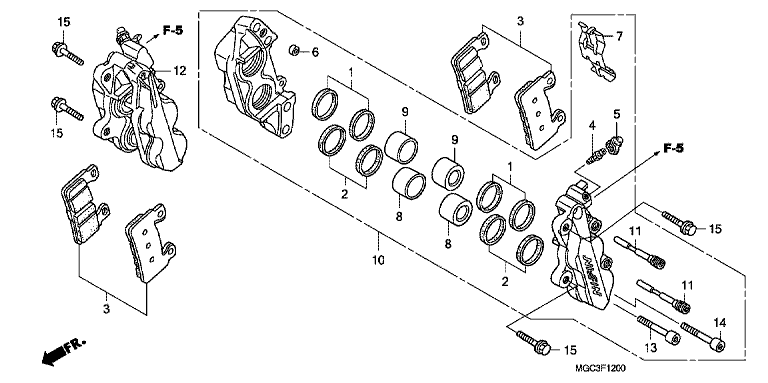 FRONT BRAKE CALIPER (CB1100)