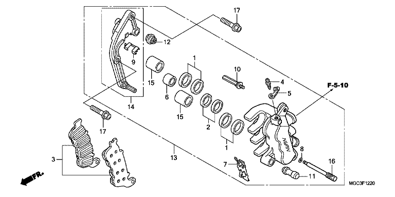L. FRONT BRAKE CALIPER (CB1100A)