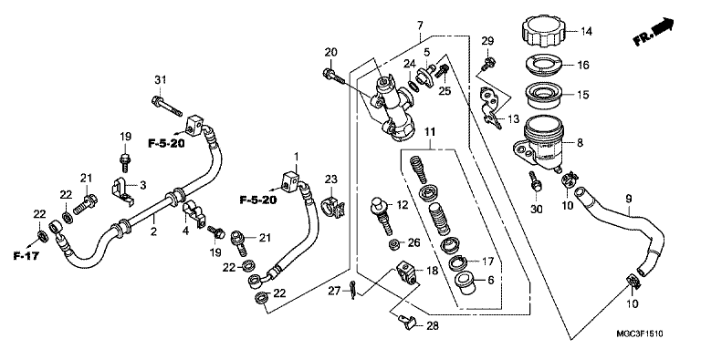 RR. BRAKE MASTER CYLINDER (CB1100A)